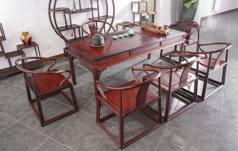 大红酸枝-1.92米圈椅茶桌